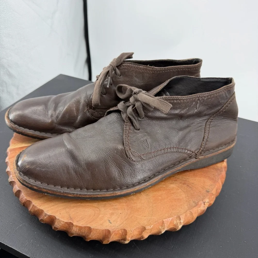 John Varvatos Star USA Hipster chukka‎ boot in brown leather sz 13 lace up